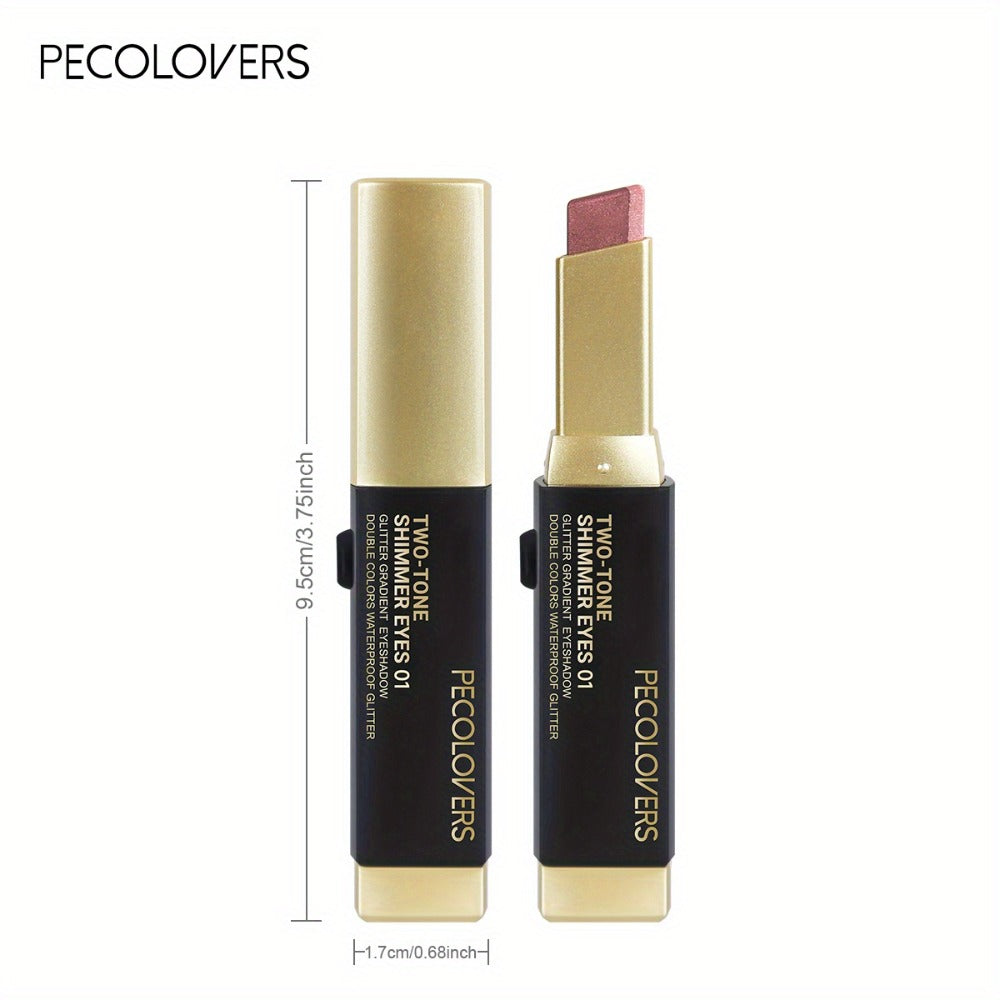 Glitter Eyeshadow Stick Pencil Set 6pcs Double Color Gradient Shimmer Metallic Waterproof, for Makeup, Travel and Everyday Va