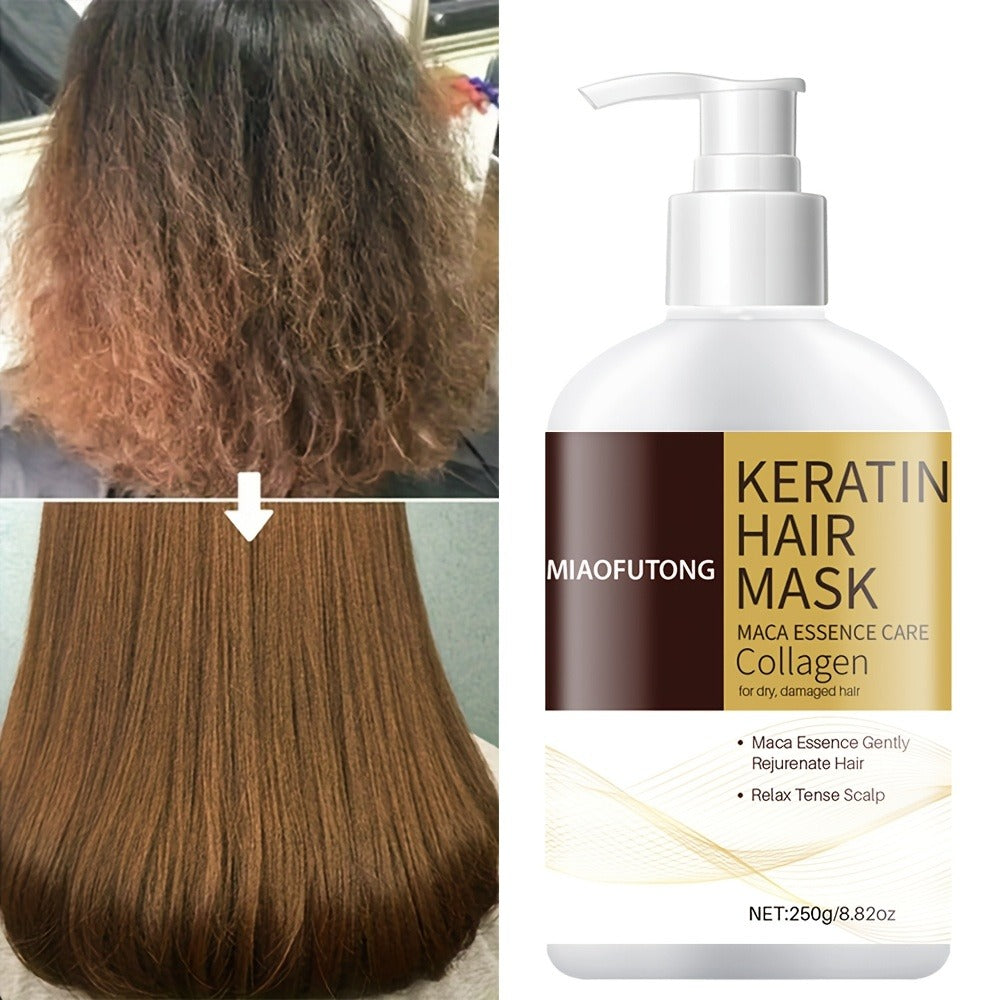 250g Keratin and Collagen Hair Mask in Pump Bottle with Argan, Castor and Rosemary Oils Named on Label — image 4