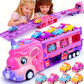 Pink Unicorn Monster Truck Track Set with 8 Princess Cars, Lights & Sounds with the Listed Color, Size or Set Options for Eve