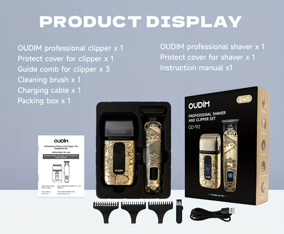Cordless Electric Foil Shaver Grooming Kit for Men with Barber Shears Beard Mustache Trimmer Bald Head Razor Haircutting Set 