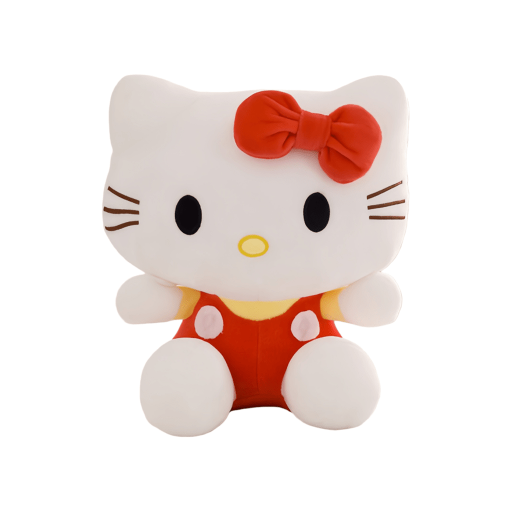 Plush Toy Bow-Wearing Cat Character Doll with Red, Pink or Blue Color Options and Soft Fabric — image 1