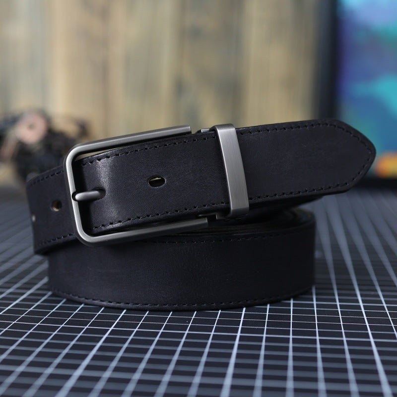 Men's Vintage Genuine Leather Belt With Pin Buckle