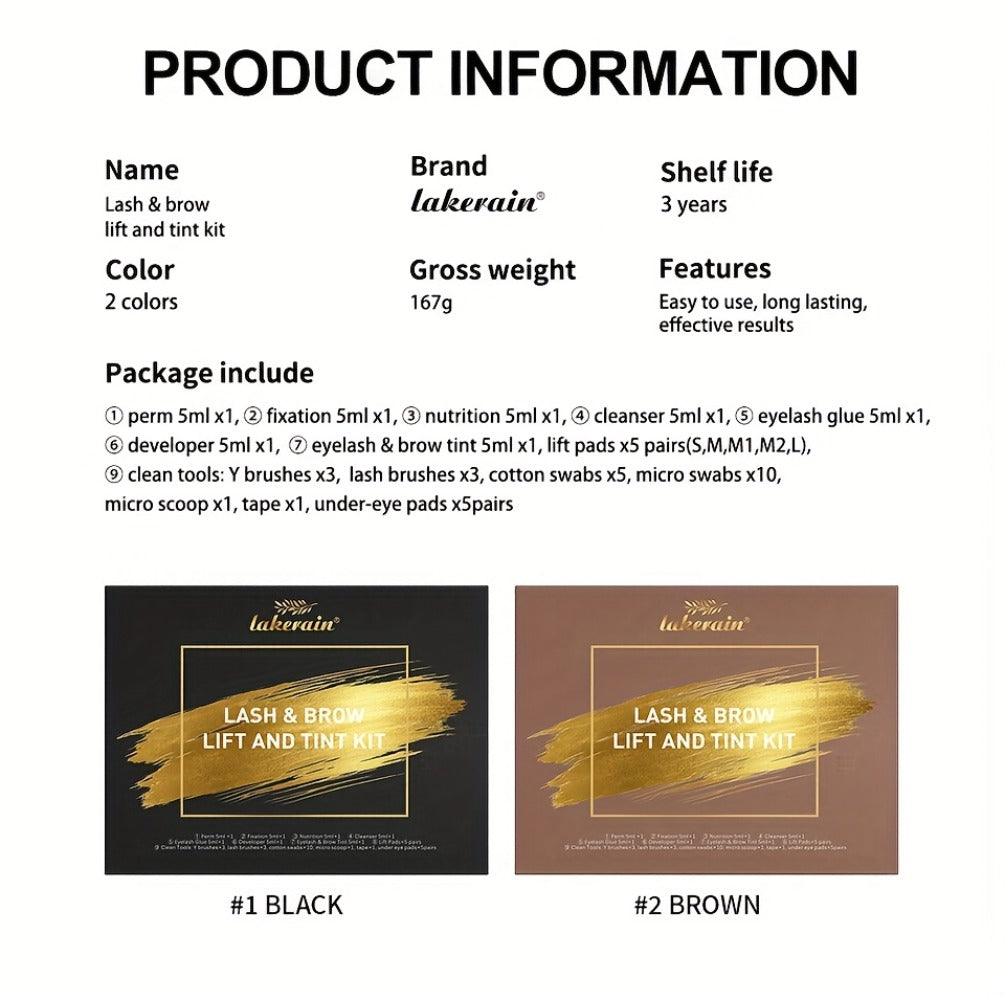 Lash Lift Kit & Brow Lamination Tint Set, 2-in-1 Eyelash Perm & Eyebrow Lamination with Black Brown Tint Dye — image 20