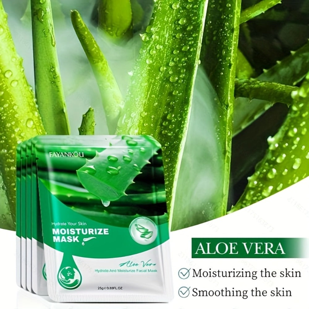Aloe Vera Sheet Mask 30-Pack with 25g Individual Pouches and Aloe Vera and Glycerin Labels — image 3