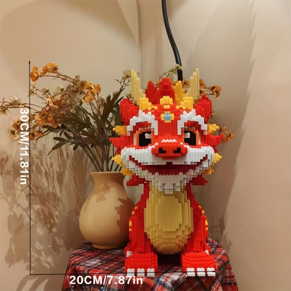 3D Chinese Dragon Model Assembly Set 4500pcs – DIY Build Mixed Color PP Festive Holiday Display Decoration Halloween Thanksgi