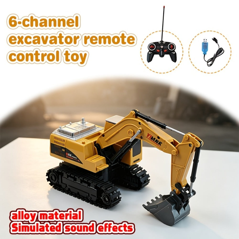 Remote Control Excavator Loader Dump Truck Toy for Kids 2.4GHz Alloy RC Construction Vehicle with Light & Sound — image 13