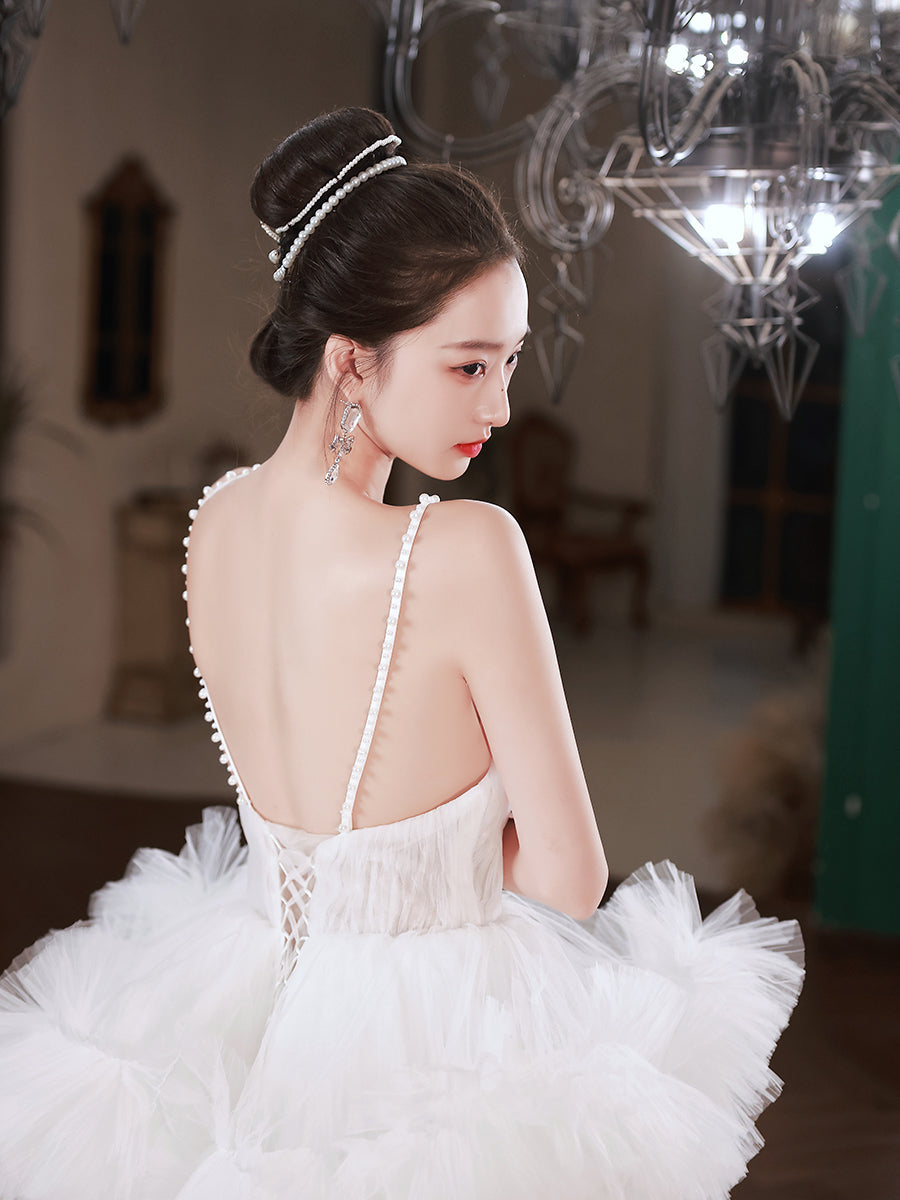 White Sling Temperament Banquet Skirt