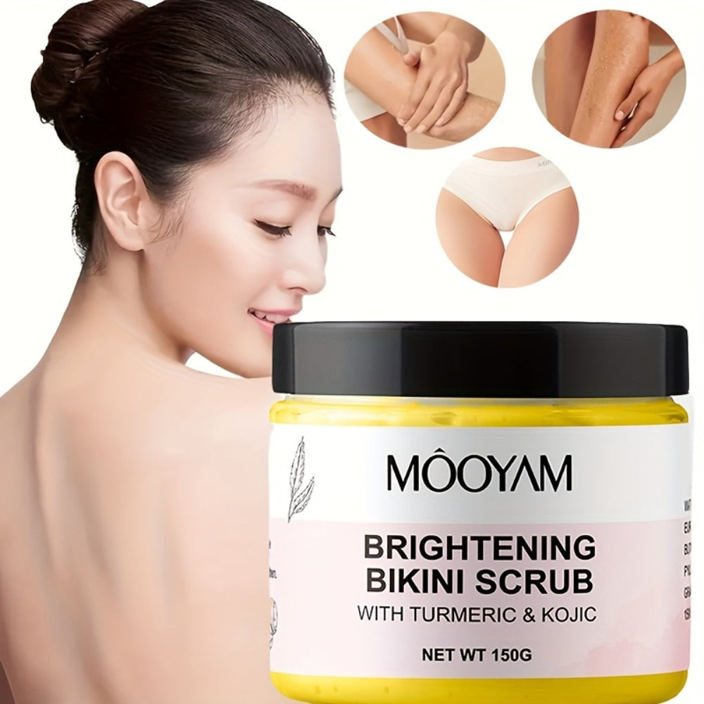 Glycolic Acid Bikini Area Scrub 150g, Kojic Acid & Turmeric Exfoliating Paste, Brightening Treatment — image 1