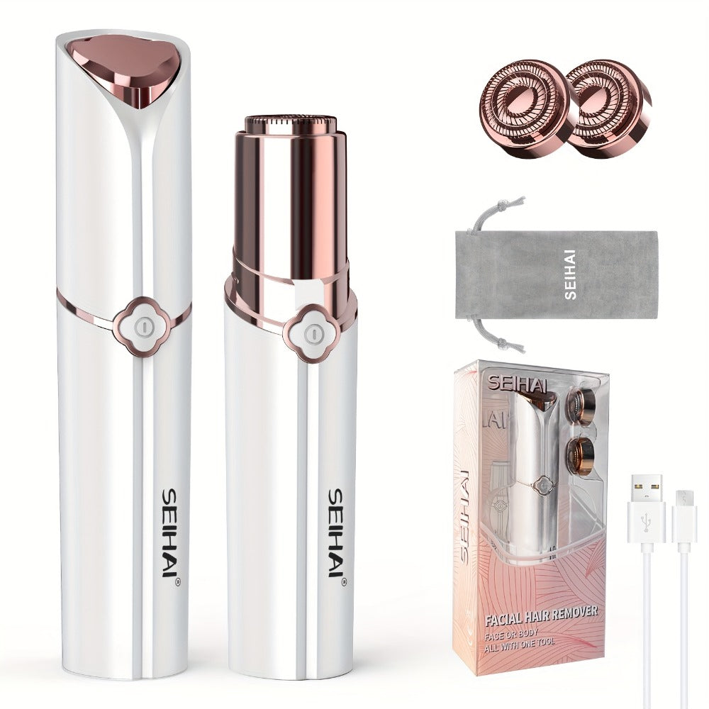Electric Shaver for Women USB Rechargeable Epilator Hair Remover Face Bikini Legs Arms, for Everyday Face, Beard and Body Gro