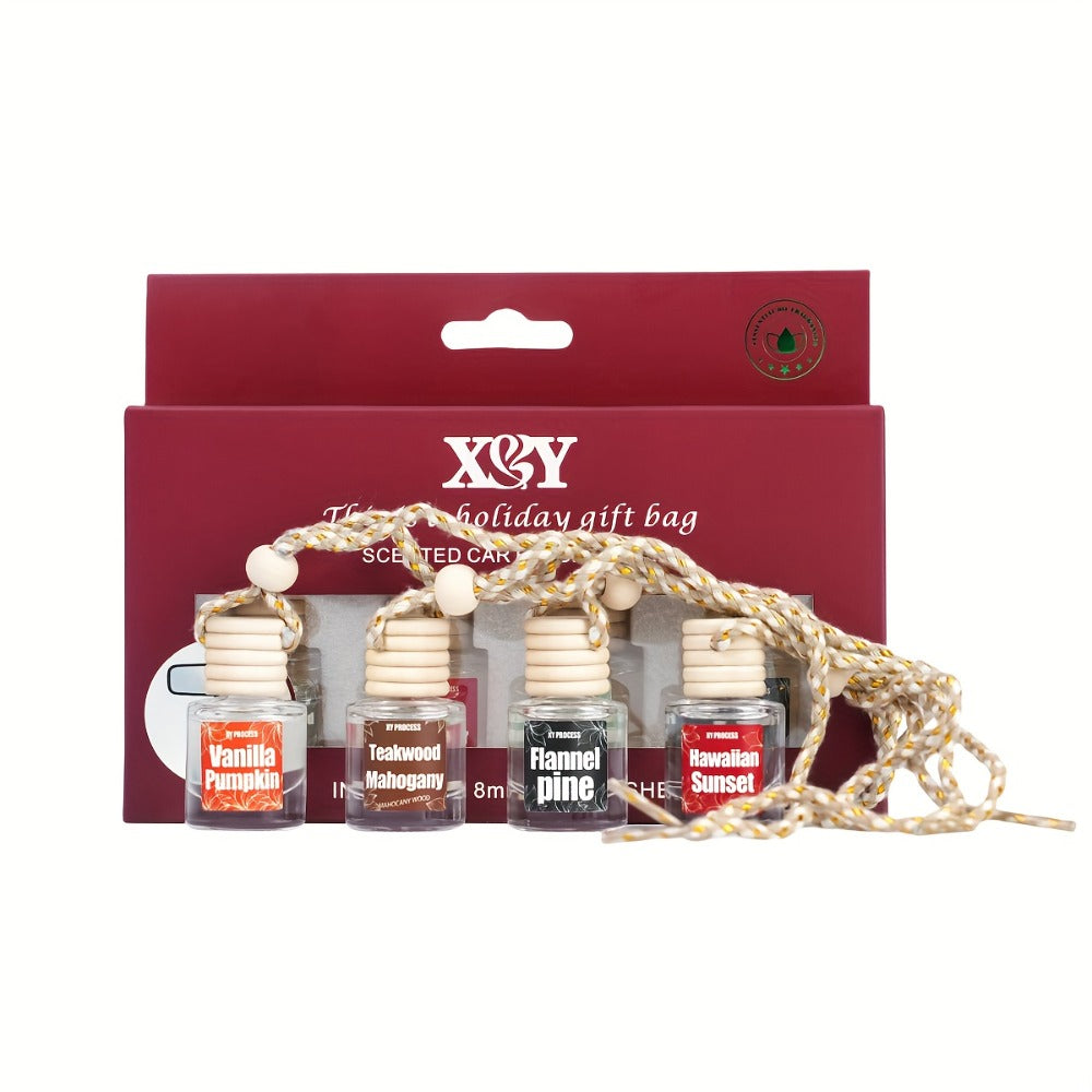 Car Air Freshener X&Y Four-Bottle Hanging Diffuser Gift Set with Eight available Style and Collection Options — image 3
