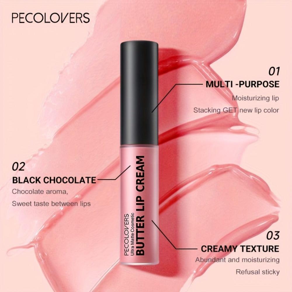 Lip Gloss Set by PECOLORS with 6 Nude Butter Lip Cream Shades, Tube Applicators and Display Box — image 6
