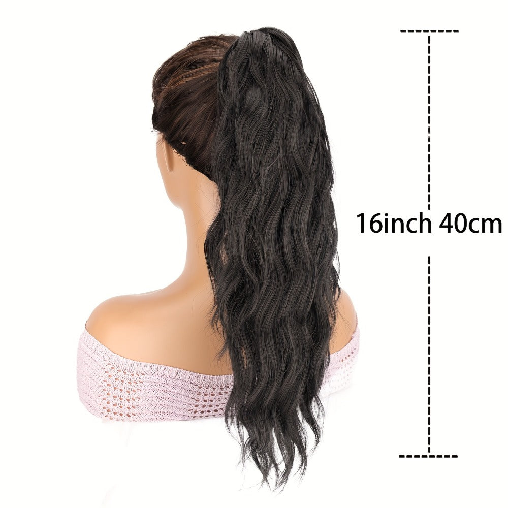 Hair Extensions Water-Wave 16-Inch Synthetic Ponytail with Claw Clip and Eight Color Options for Quick Attachment — image 7