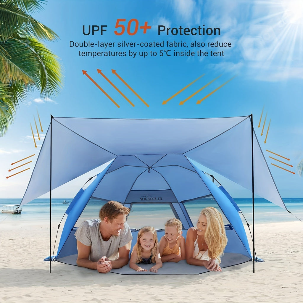Convertible Beach Canopy Tent with Removable Roof, Four Setup Modes and Blue Checkout Color — image 2