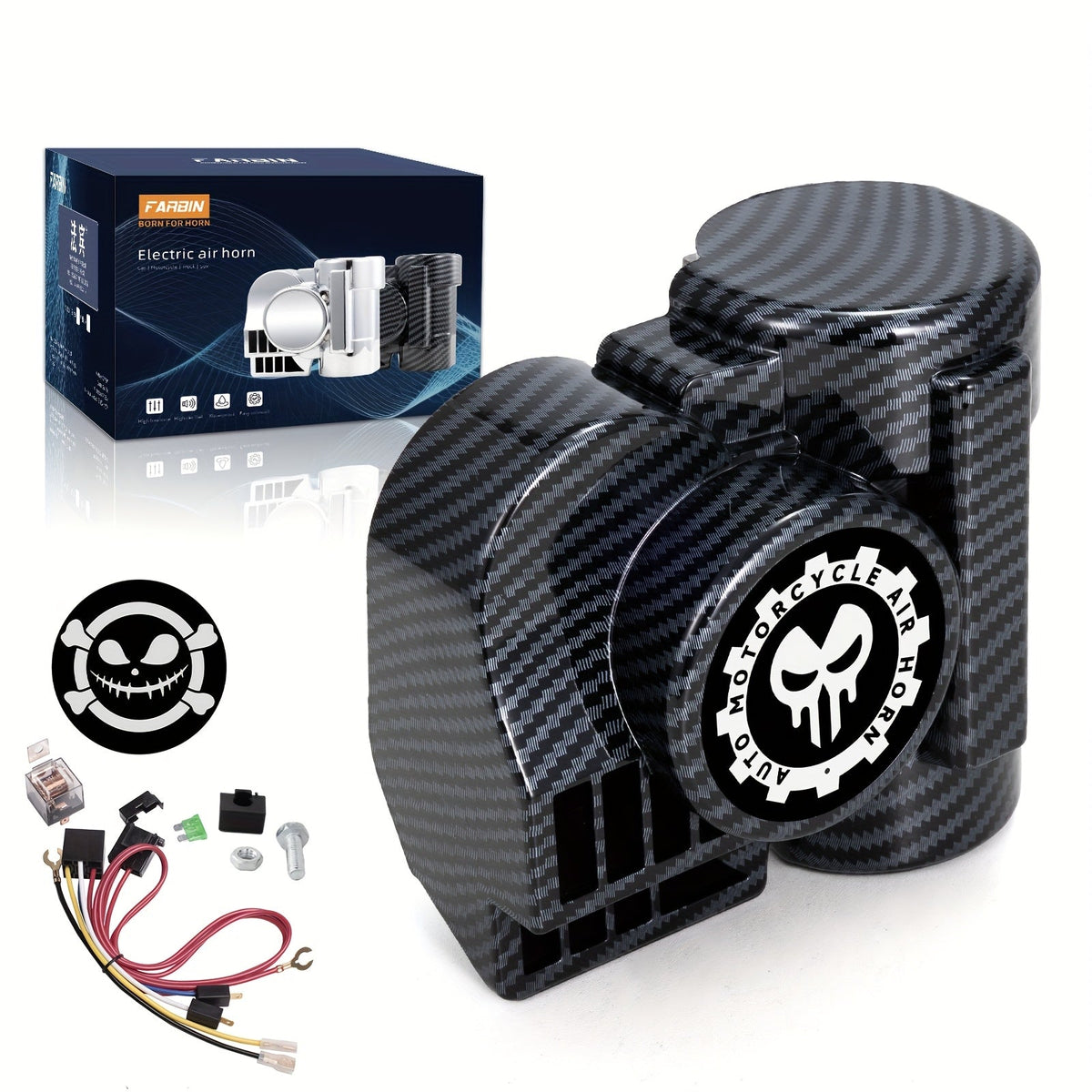 12V Air Horn Super Loud Train Sound for Car Truck Motorcycle Boat SUV Universal Fit Compressor Kit with Relay Harness & Horn 