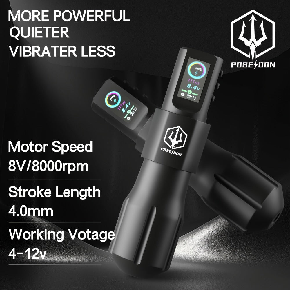 Professional Tattoo Machine Kit Wireless with LED Display - LTK08 Rotary Pen 20 Needles for Temporary Body Art, Festivals and