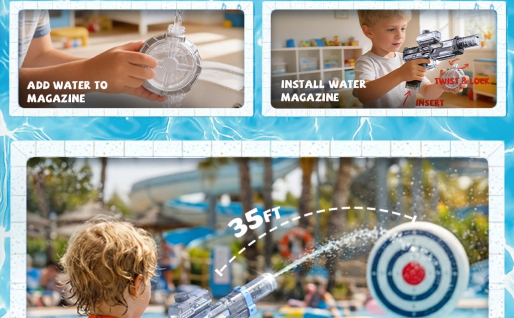 Two-Piece Electric Light-and-Sound Water Blaster Sets in 727 or 737 Models and Blue or Black Colors — image 20