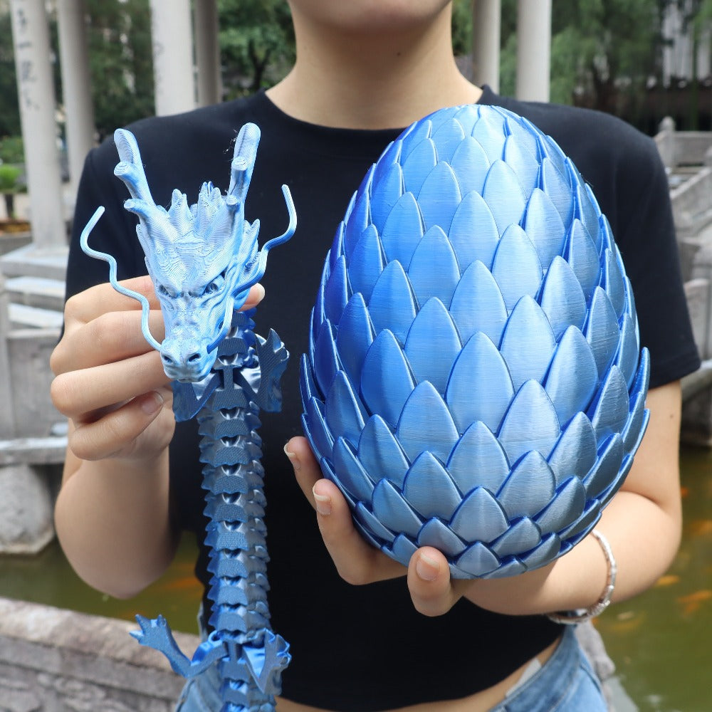Dragon Egg Gift Set 3D Printed, 7.09in Scaled Egg + 23.62in Large Dragon with the Listed Color, Size or Set Options for Every