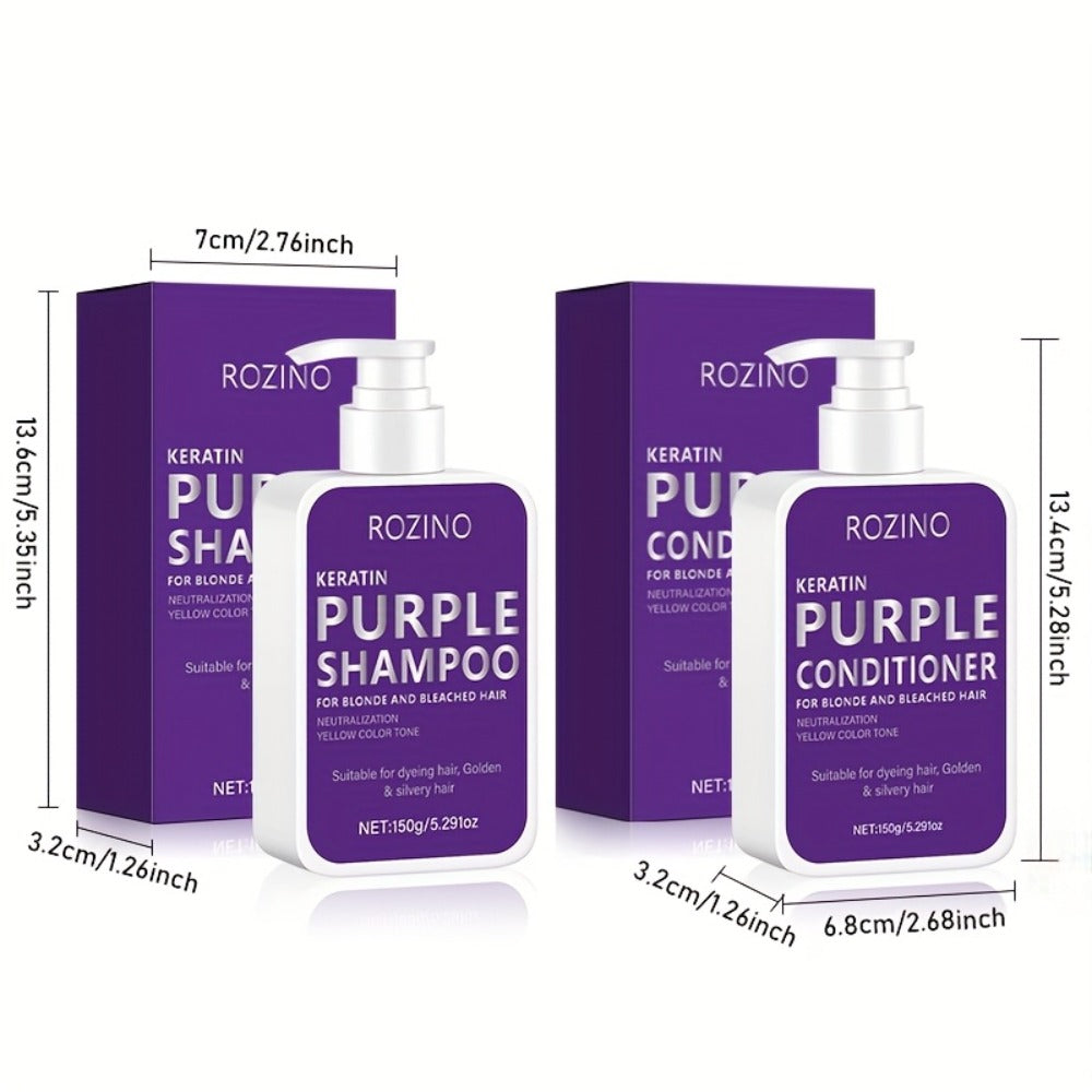 Purple Shampoo and Conditioner Set 2PCS for Blonde Silver Platinum Hair - Toning Brass & Yellow Neutralizer — image 5
