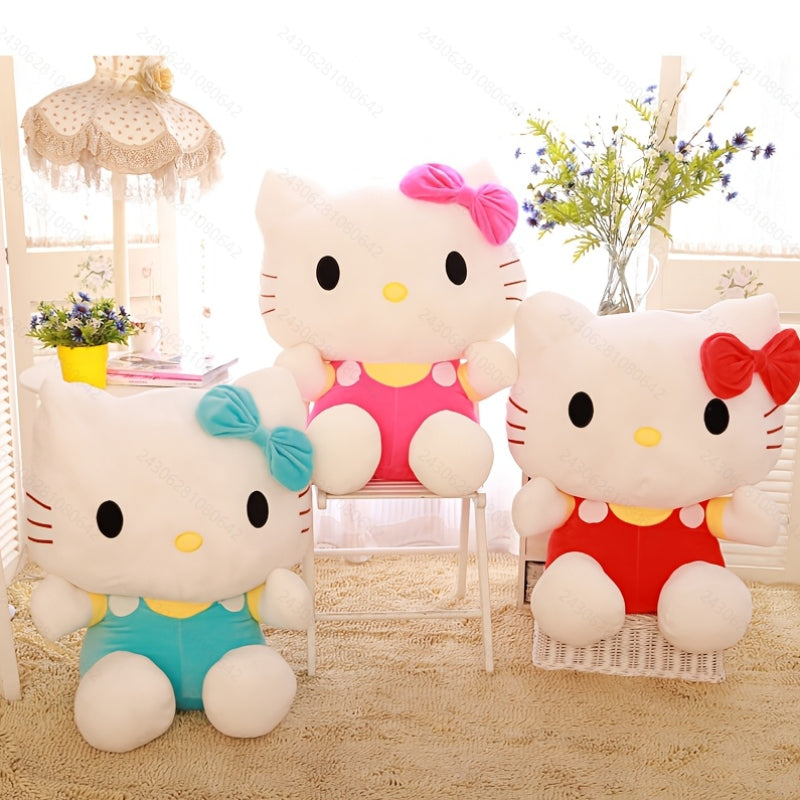 Plush Toy Three-Piece Hello Kitty Character Set with Red, Pink and Blue Bow Styling for Display — image 7