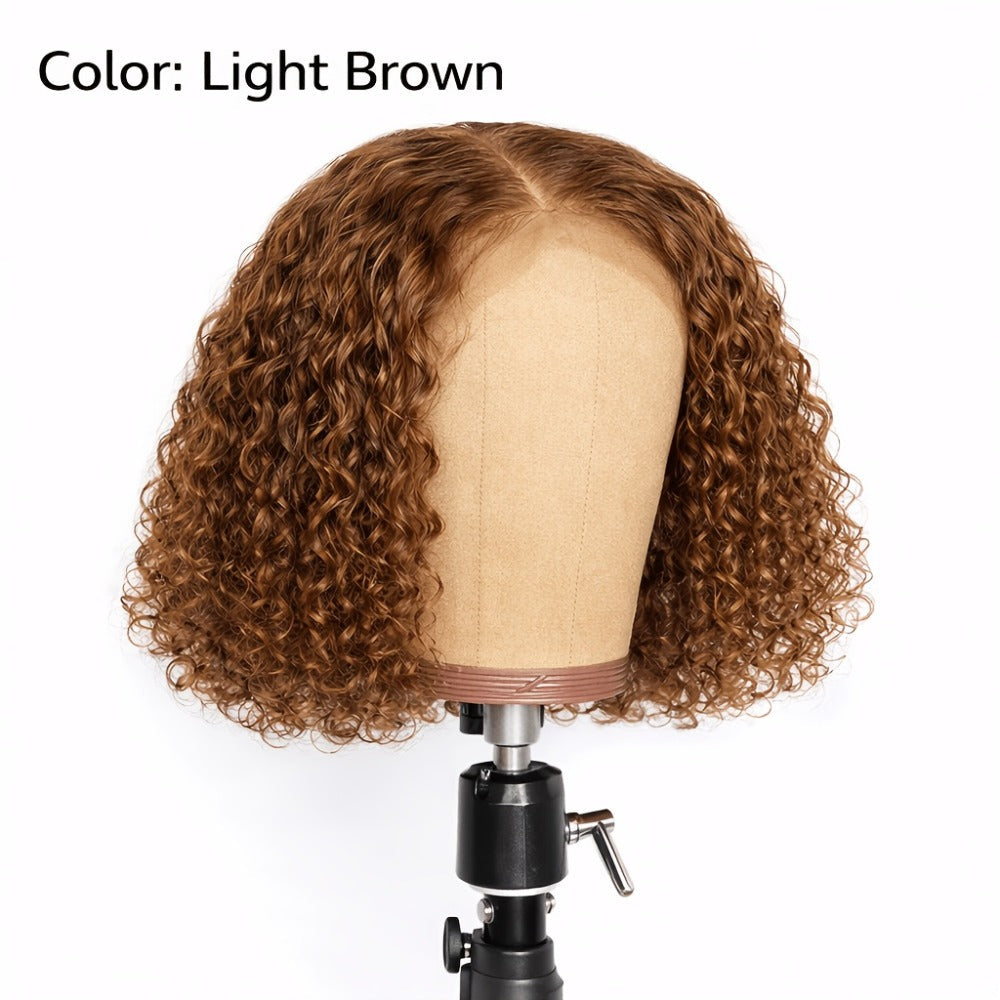 Synthetic Wig 14-Inch Deep-Wave Curly Bob with Glueless Rose Net Cap in Four Colors for Daily Style — image 15