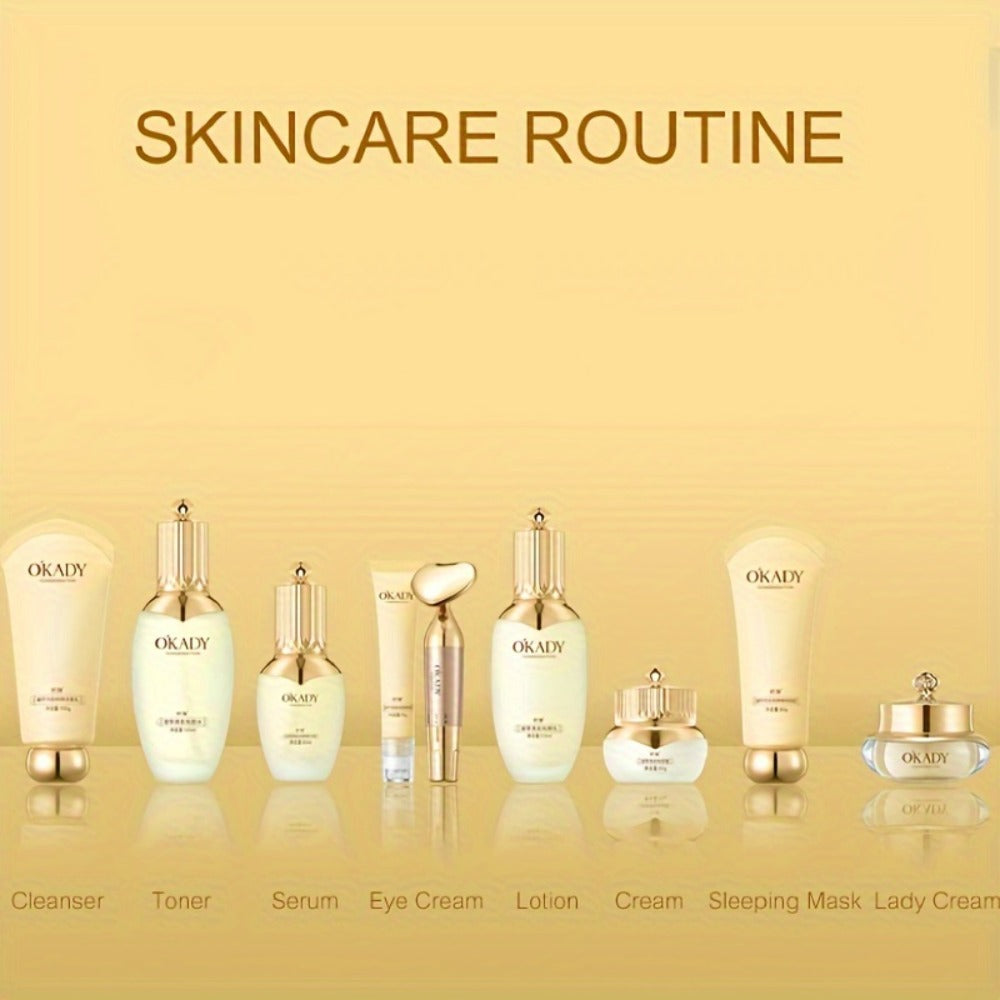 Skincare Set with OKADY Label, 9 Ginseng Products Including Cleanser Toner Essence Serum and Creams — image 8