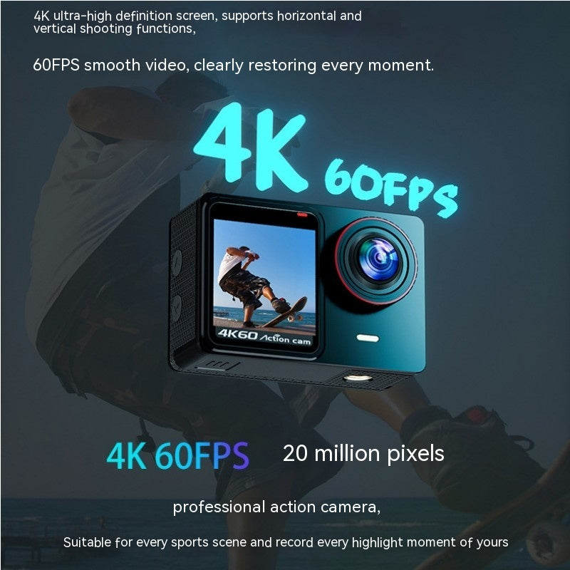 Waterproof 4K Action Camera 30M EIS Anti-Shake Wide Angle