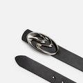 Matte Silver-plated Distressed Full-grain Leather Belt