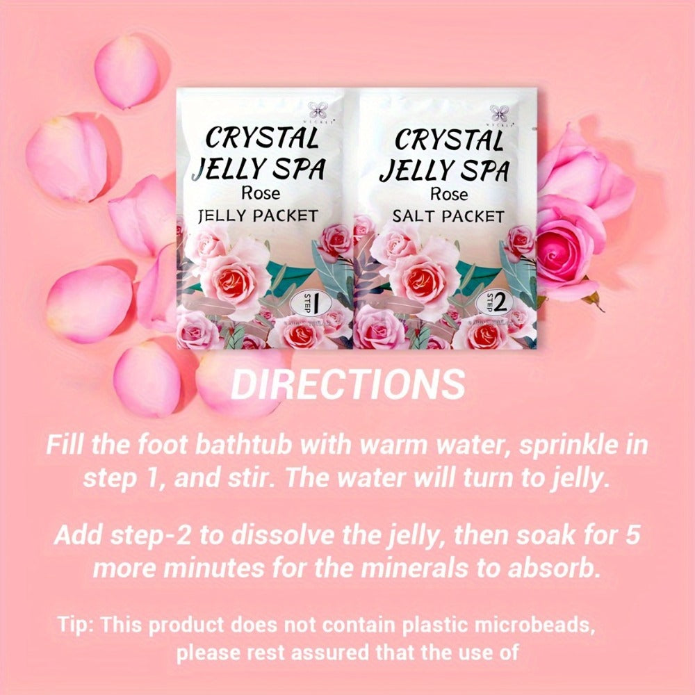 Foot Soak for Dry Cracked Feet Jelly Spa Bubble Bath Salt – Moisturizing Exfoliating Foot Care Treatment, Honey Lavender Lemo