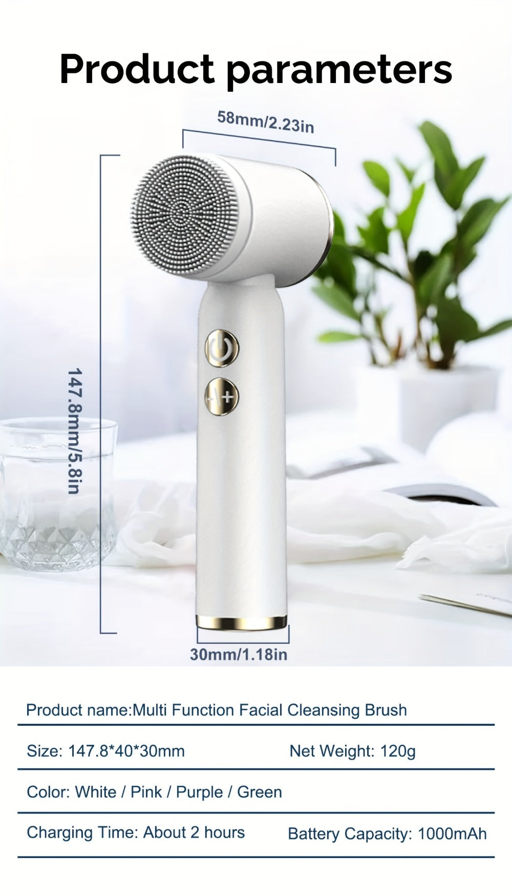 EMS Microcurrent Face Massager Device V-Face Lifting Double Chin Reducer Neck Rejuvenation 6-in-1 Brush Heads for Home or Sal
