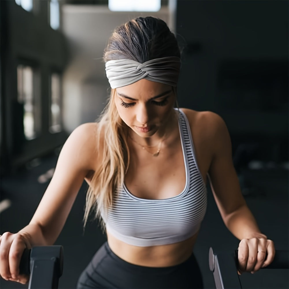 Stretchy Headbands 20 Pack for Women & Men – Soft Sweat-Wicking Non-Slip Elastic Turban Knot Hair Wraps Breathable Solid Colo
