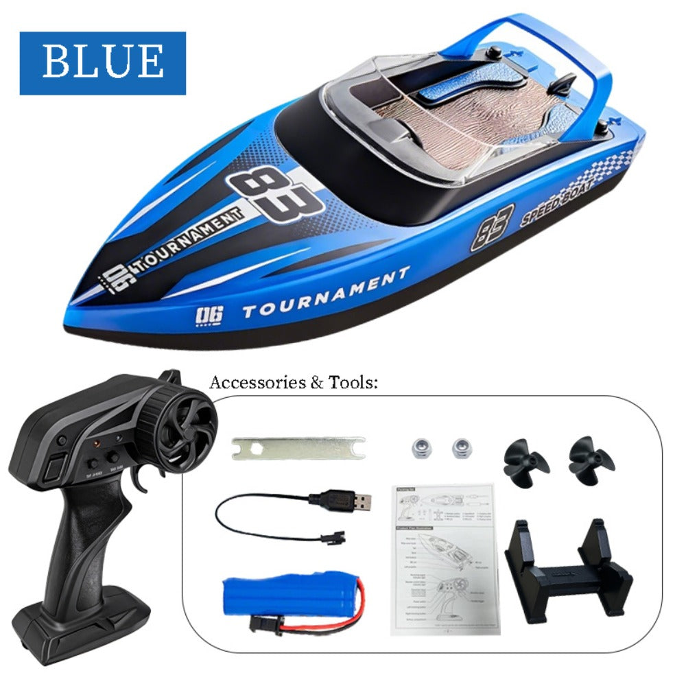 Remote Control Speedboat 25KM/H with Auto Flip Reset Night Light & Low with the Listed Color, Size or Set Options for Everyda