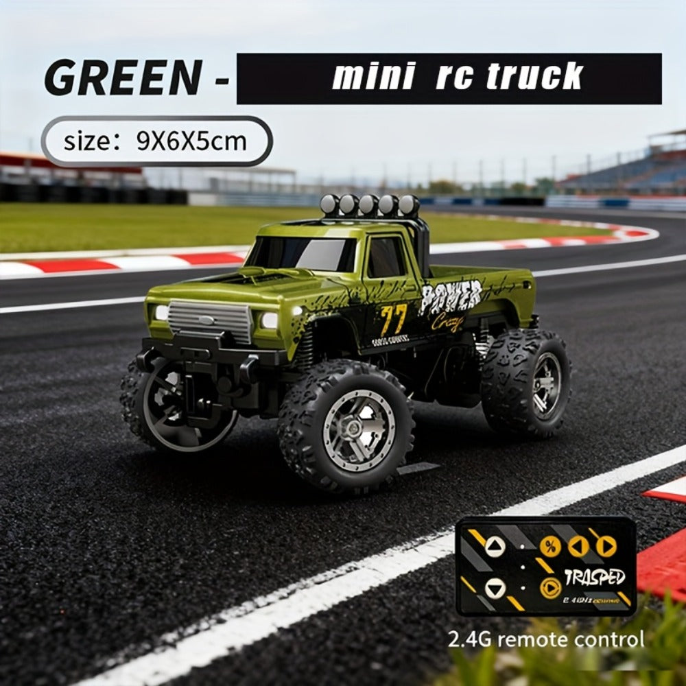 Mini RC Monster Truck 1:64 Scale with Matching Trailer, 2.4GHz Controller, LED Details and Three Color Options — image 3