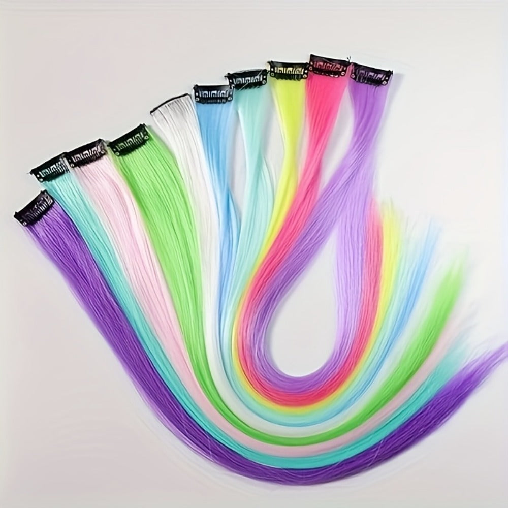 Hair Accessories Ten-Piece 16-Inch Light-Up Rainbow Clip-In Extensions for Costume Styling — image 2
