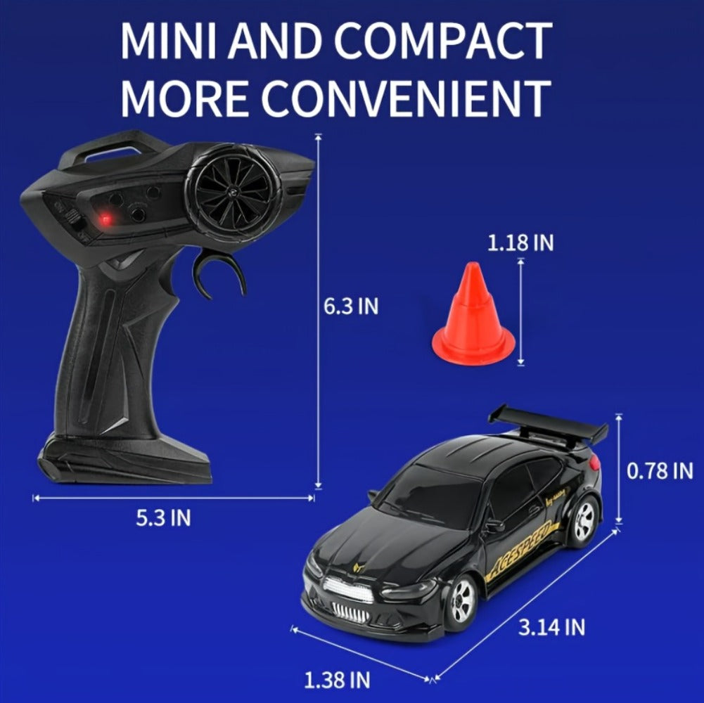 Mini RC Drift Sports Car 1:64 Scale with 4WD Layout, LED Details, Remote Controller and Two Color Options — image 11