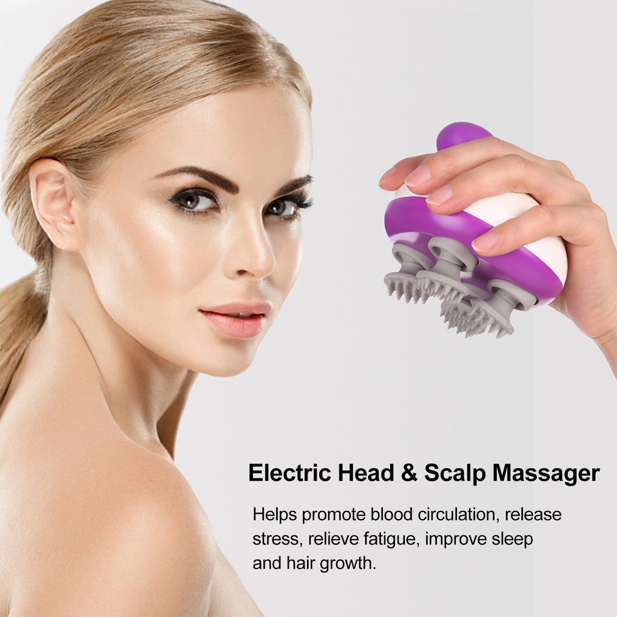 Silicone Scalp Care Smart Kneading Vibration Portable Rechargeable Massager