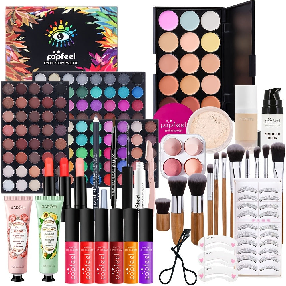 POPFEEL Makeup Kit Full Face Set, Multi-Shade Eyeshadow Palette, Professional Brushes & Pigmented Lip Color — image 8