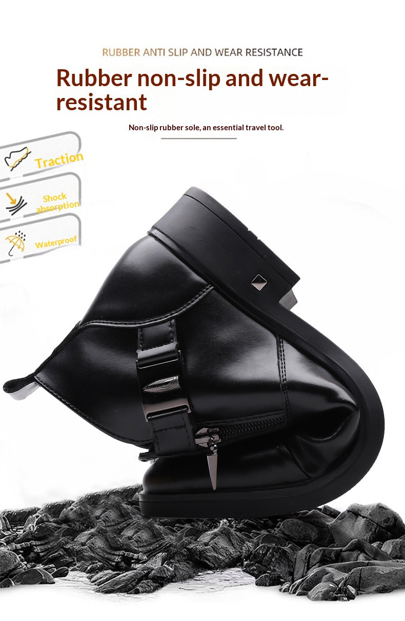Trendy Retro Wide-fit Ankle Boots With Side Chains