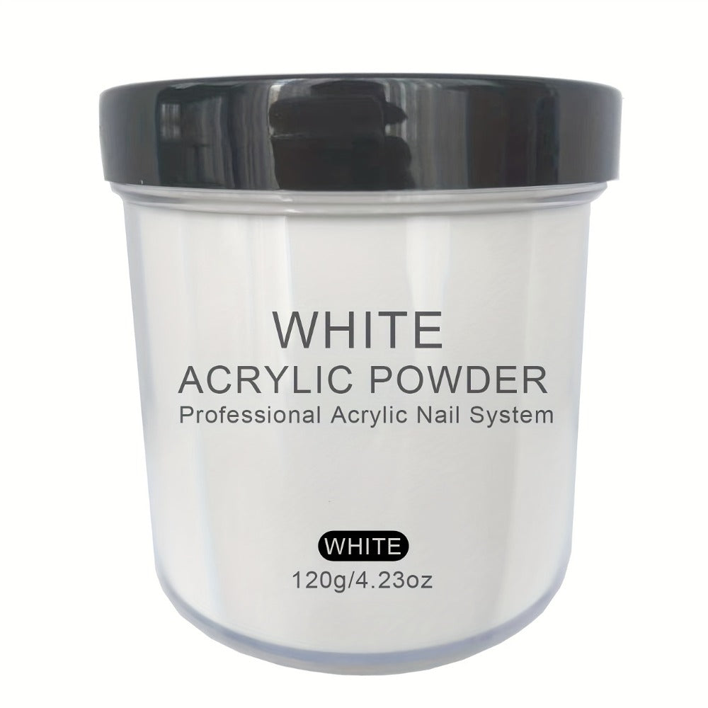 120g Acrylic Nail Powder Jar in Clear, Pinkish, Nude or White for Use with Compatible Acrylic Liquid — image 9