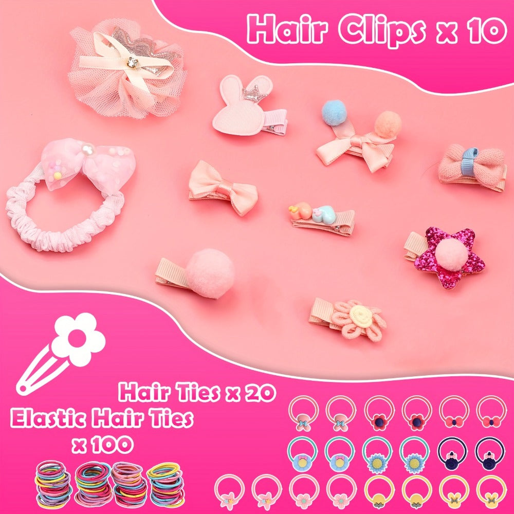 Kids Jewelry & Dress-Up Set 152 PCS, Costume Jewelry Hair Clips Bands & Accessories for Girls Ages 3+ — image 6