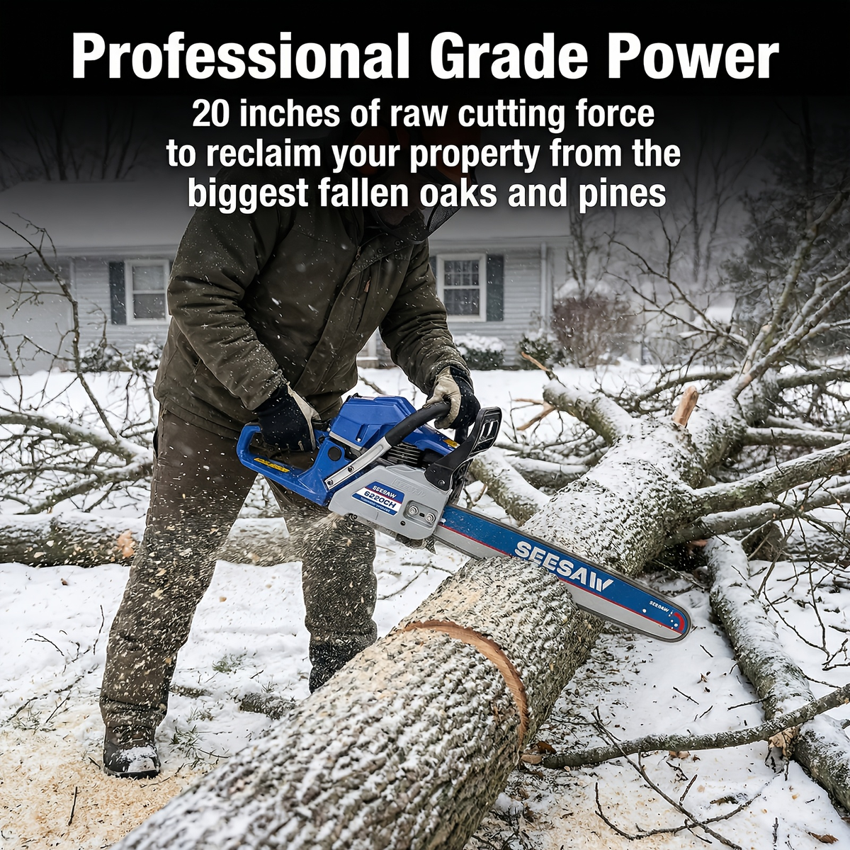 62CC 20-Inch Gas Chainsaw Kit in Five Colors with Bar Cover, Tool Pouch and Fuel Container — image 16