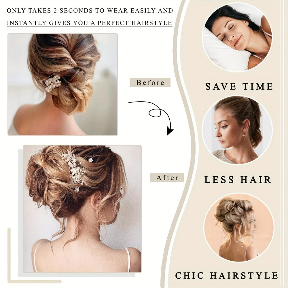 Hair Extensions Curly-Wavy 6-Inch Synthetic Messy Bun with Claw Clip and Seven Color Codes — image 5