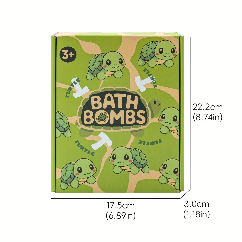 Bath Bombs for Kids with Surprise Toys Inside 9 Pack – Turtle Shaped Bubble Bath Balls with Rose Scent & Hidden Toy for Kids 