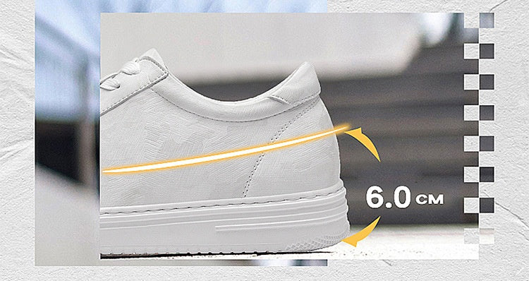 Mens Invisible Height Increasing Thick Soled Elevating Shoes Mens Casual White Trendy Athletic Sneakers