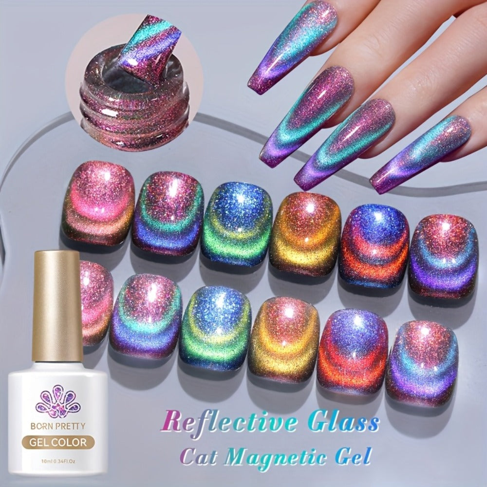 6-Piece Magnetic Cat-Eye Gel Nail Polish Set with Double-Light Reflection — image 2