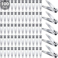 Silver Nail Clippers Bulk Pack, 100-Piece Set with Concave Cutting Edges, Tapered Corners and Lever Handles — image 6