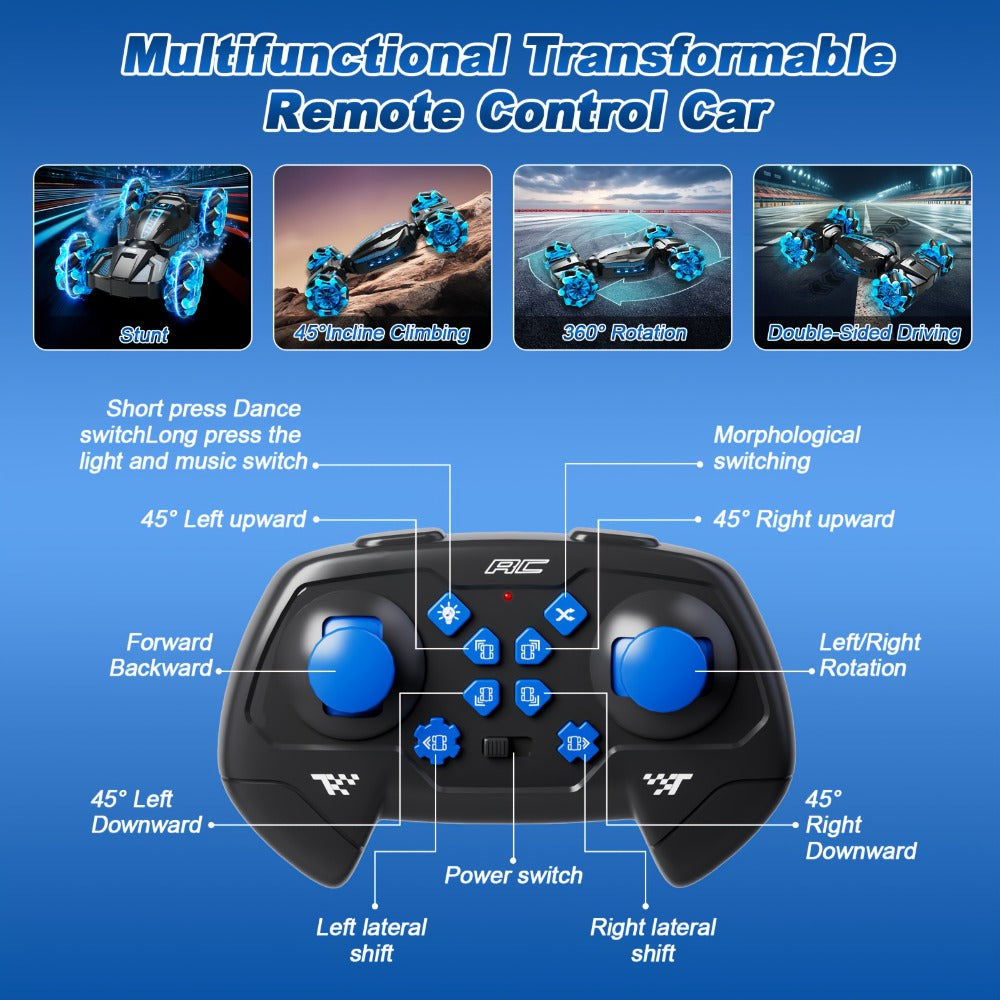 Remote Control Car Stunt Racer with Dual Remotes and LED Lights — image 8