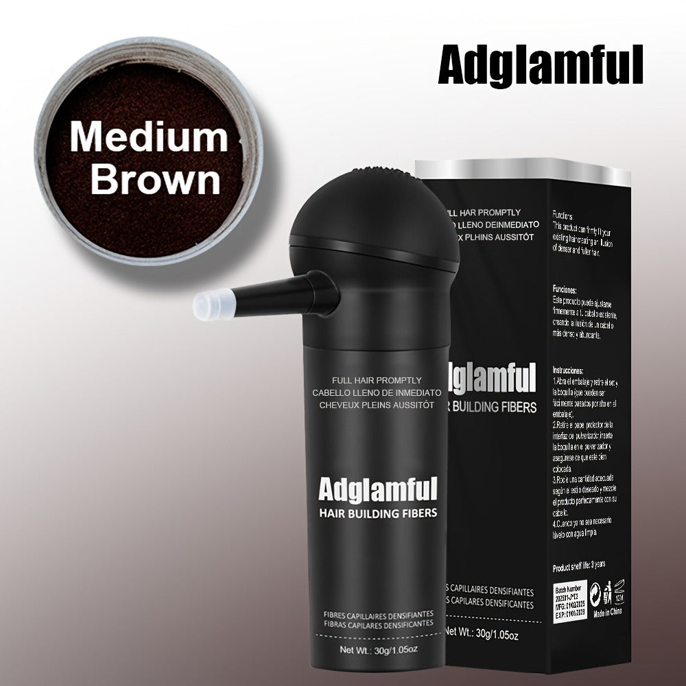 Hair Fiber Powder Kit with Tall Container and Directional Spray Applicator in Medium Brown or Black — image 3