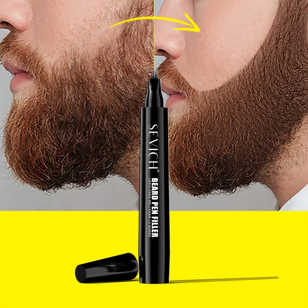 Beard Filler Pencil with Brush, Waterproof Beard Pencil for Fuller Thicker Beard, Fills Sparse Patchy Beard & Mustache — imag