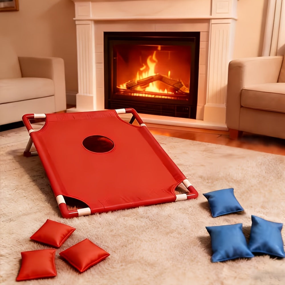Portable Bean Bag Toss Game Set, 2 Foldable Boards & 12 Bean Bags, Outdoor Party Backyard Camping Game for Kids & Adults — im