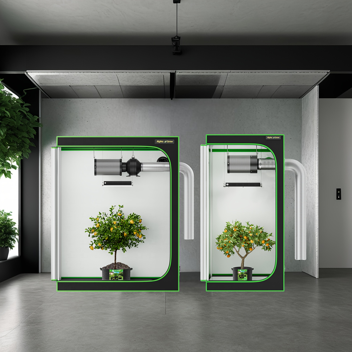 Hydroponic Grow Tent 1680D Mylar 100% Reflective with Tray & Observation Window, Indoor Plant Tent for Seedling to Flowering 